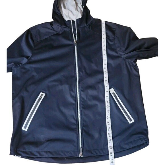 Graham Luxe Windbreaker Men's Large Navy Full Zip Hooded Maverick Golf Outdoors - Picture 8 of 8